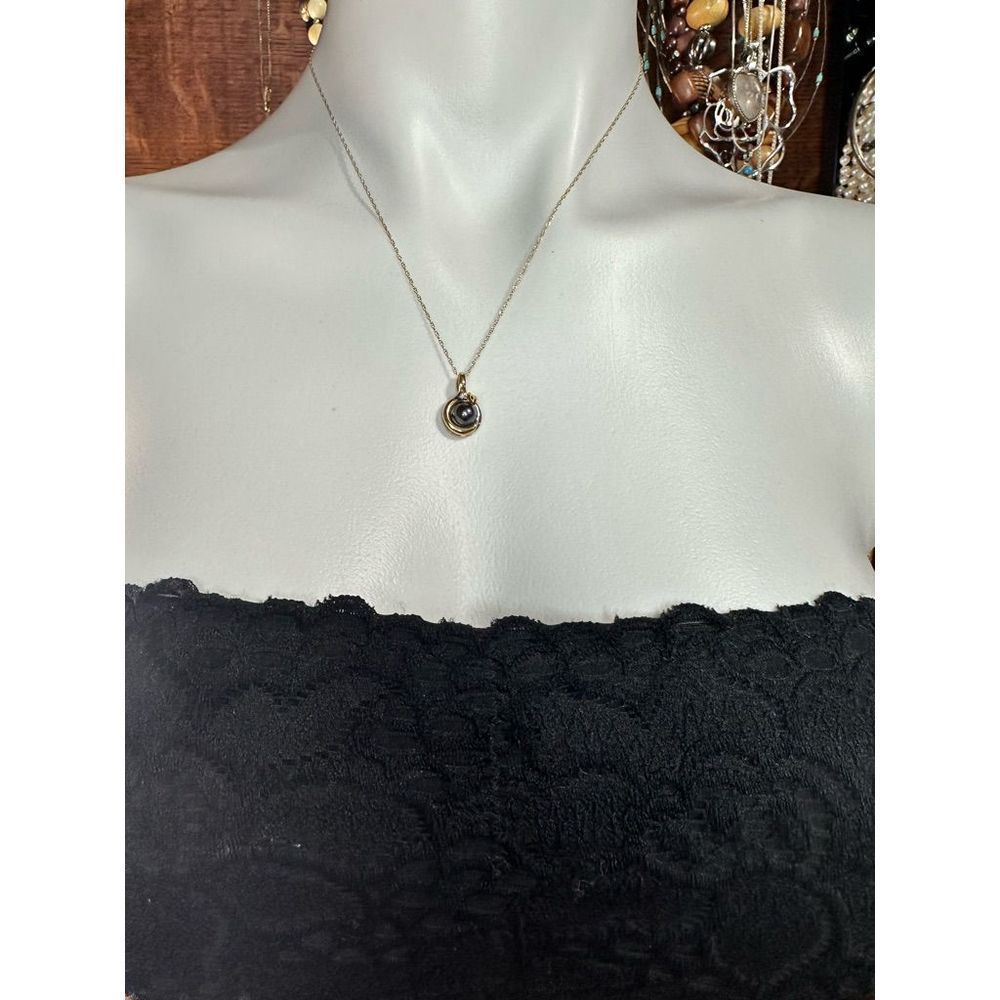 14k gold two tone pearl diamond necklace